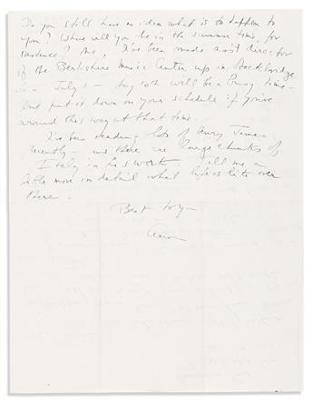 COPLAND, AARON. Three Autograph Letters Signed, Aaron, to Dear Drew,
